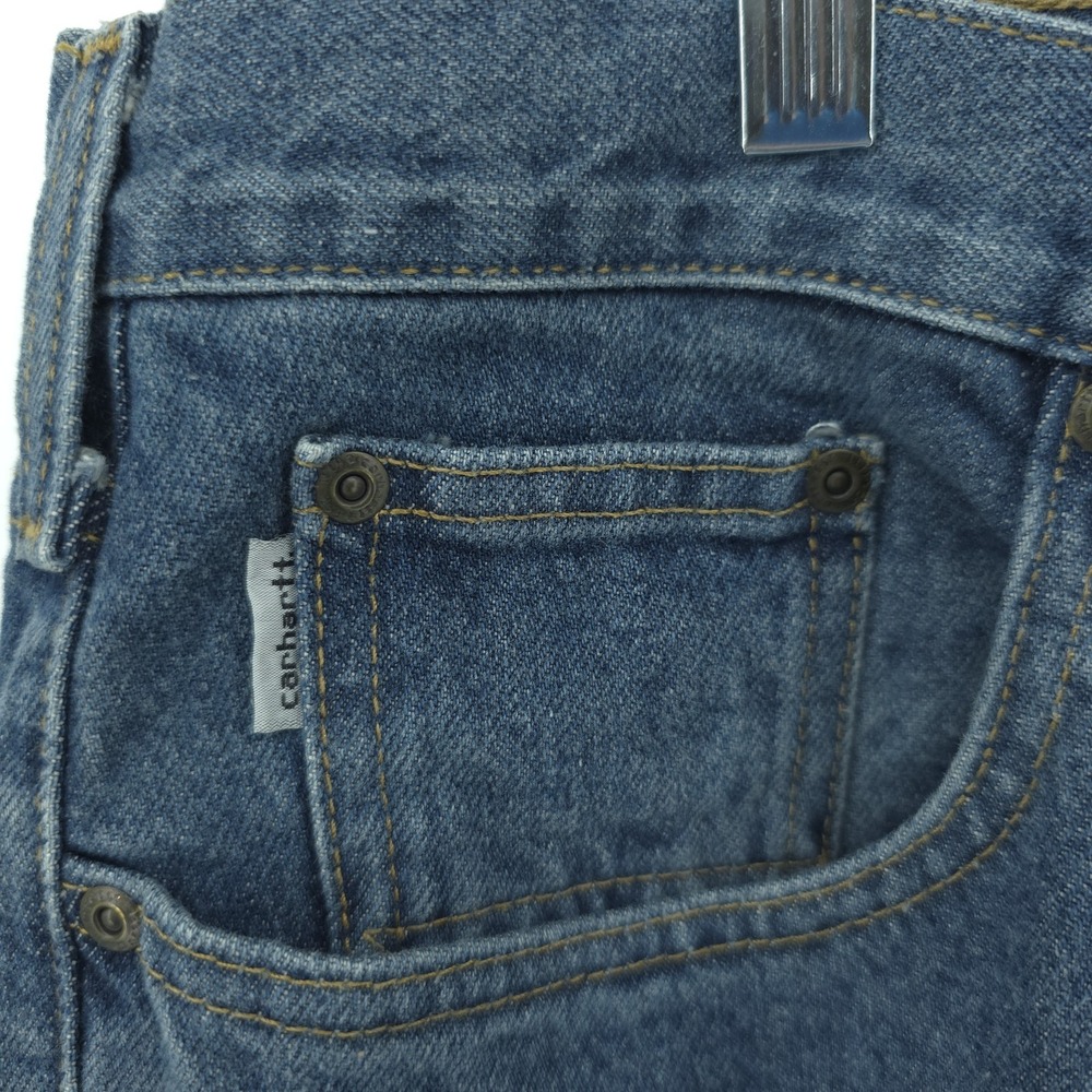 Carhartt Blue Jeans Mens 42X30 Classic Fit Denim Straight Leg Work - Picture 4 of 13
